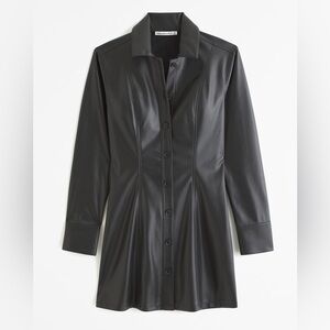 Abercrombie & Fitch Vegan Leather Shirt Dress